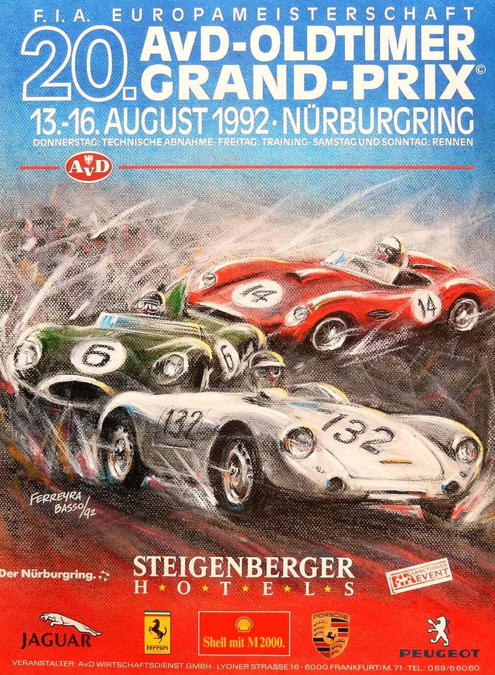 1992 Avd Oldtimer Grand Prix Nurburgringoriginal Vintage Poster
