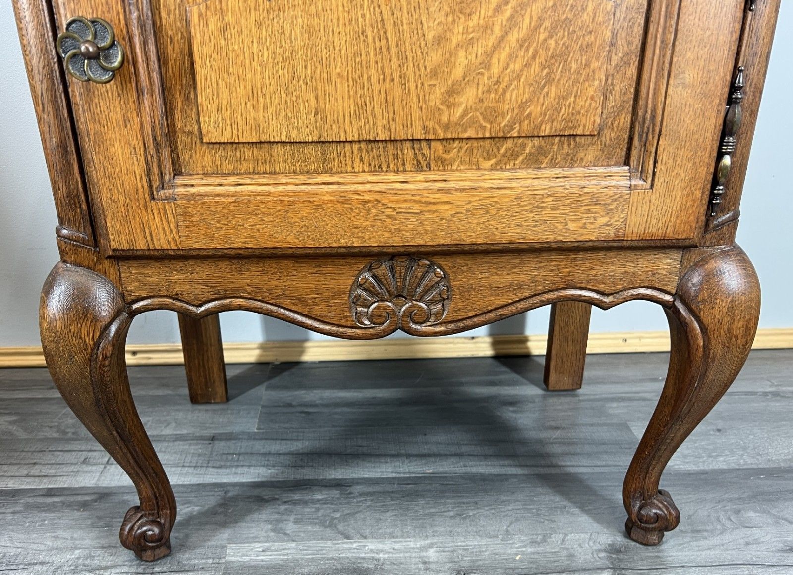 Pair Of Bedside Tables Vintage French Louis XVI Oak Carved Cabinets Lot 4406 photo buy