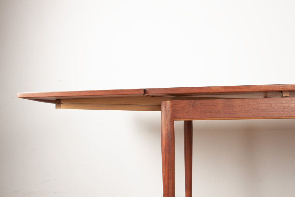 photo for sale Square And Extendable Danish Dining Table, In Teak, Model 592, By Arne Vodder For Sibast 1960.