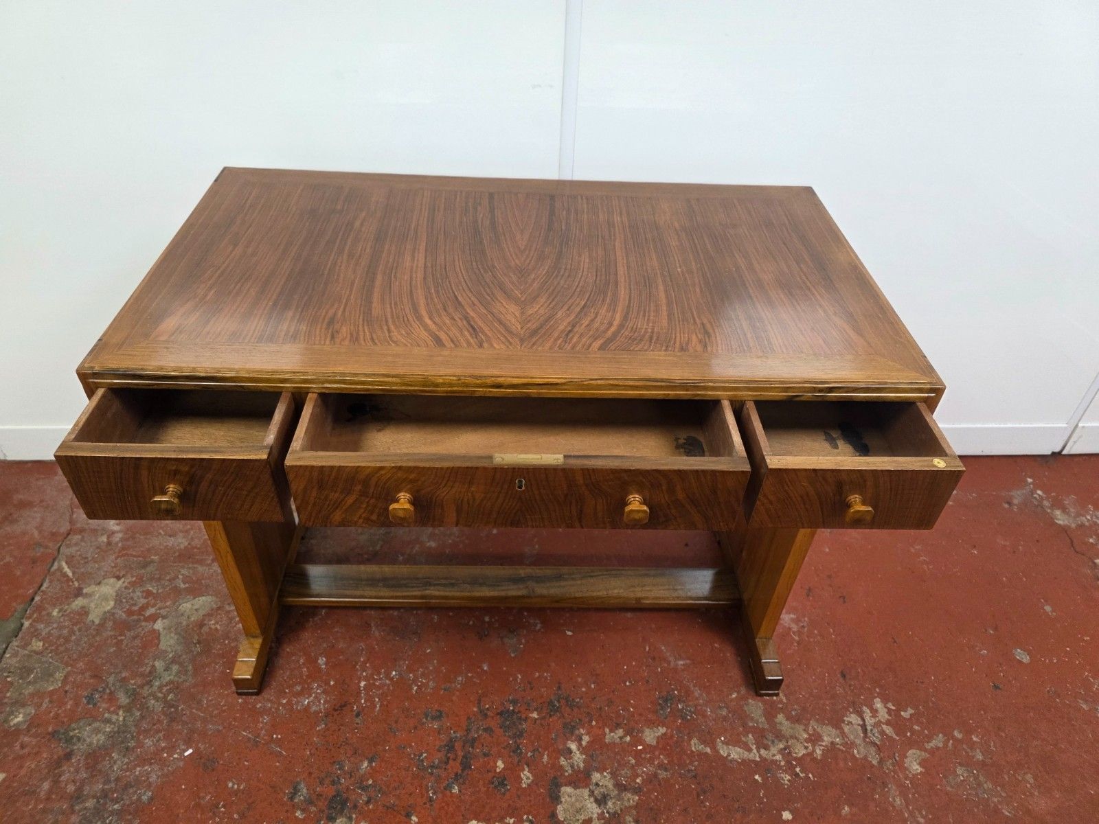photo buy Heals Of London 1930s Walnut Art Deco Desk/Sidetable