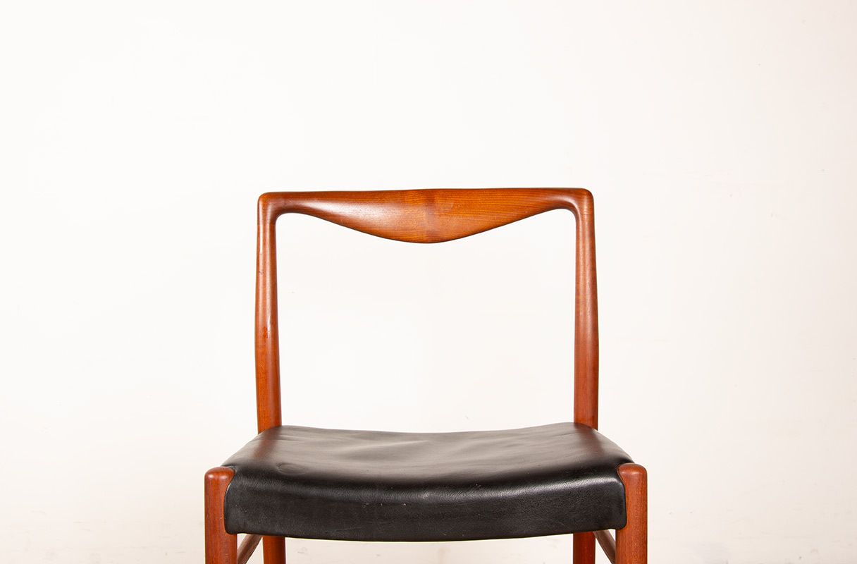 Pair Of Danish Teak And Skai Chairs By Lyngfeldt Larsen For Soren Willadsen Mobelfabrik 1960. photo Furniture