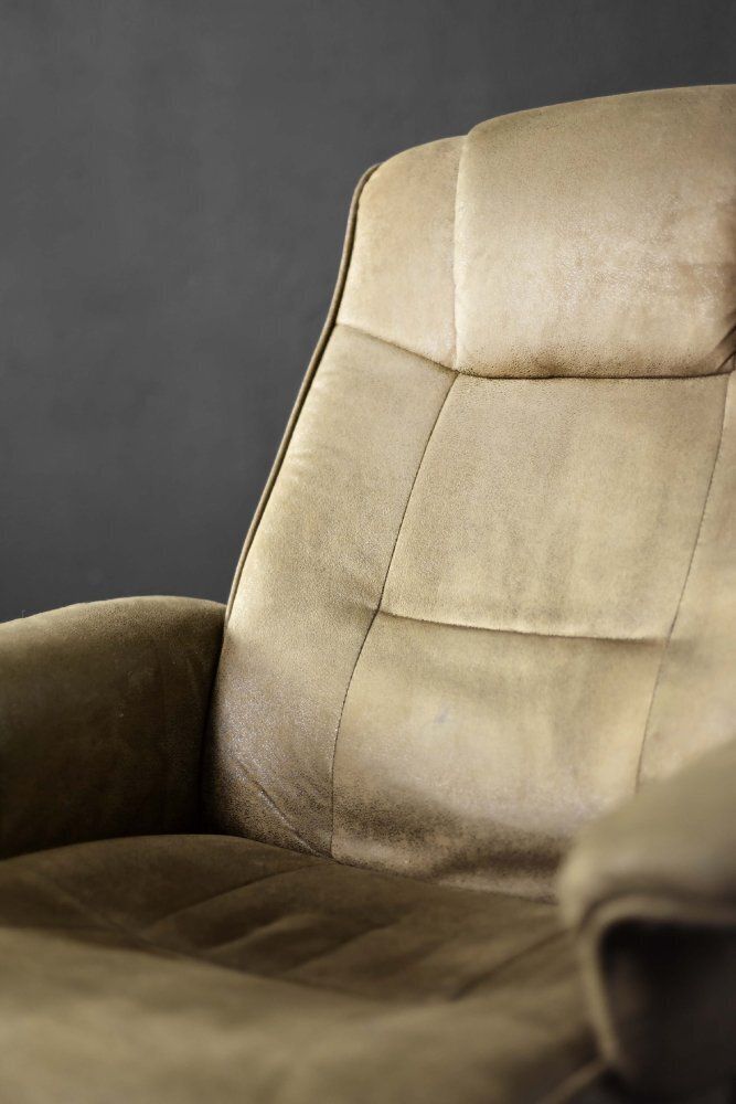 Set Of Mid Century Modern Danish Brown Swivel Chair & Ottoman, 1960s photo buy