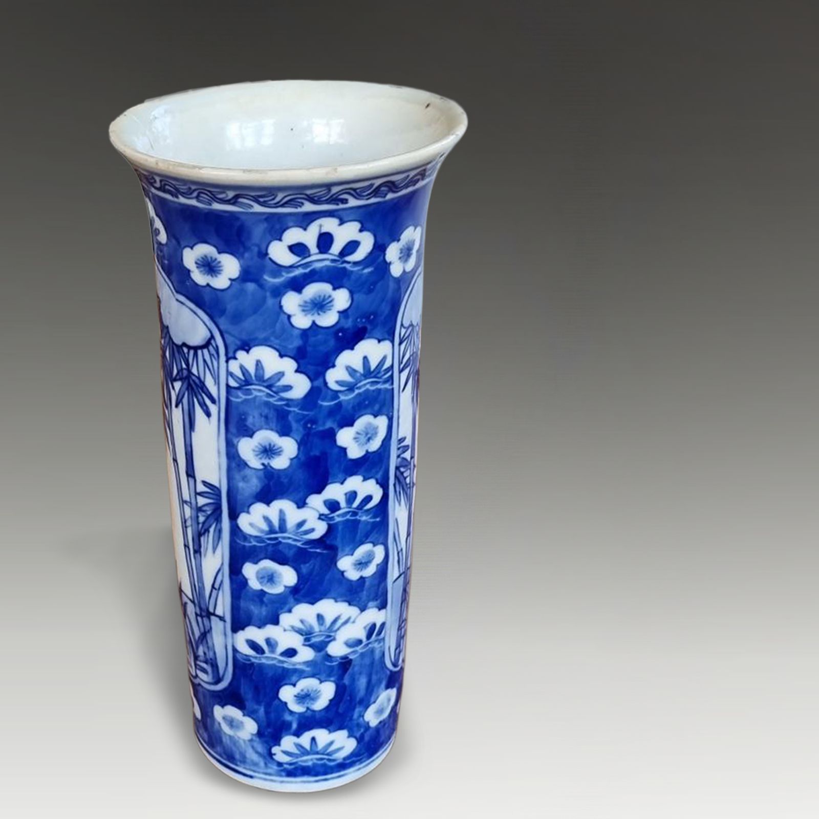 Chinese Antique Large Trumpet Vase  19thc  Qing Dynasty 1644 1911 23cm 9" Tall photo Home Decor