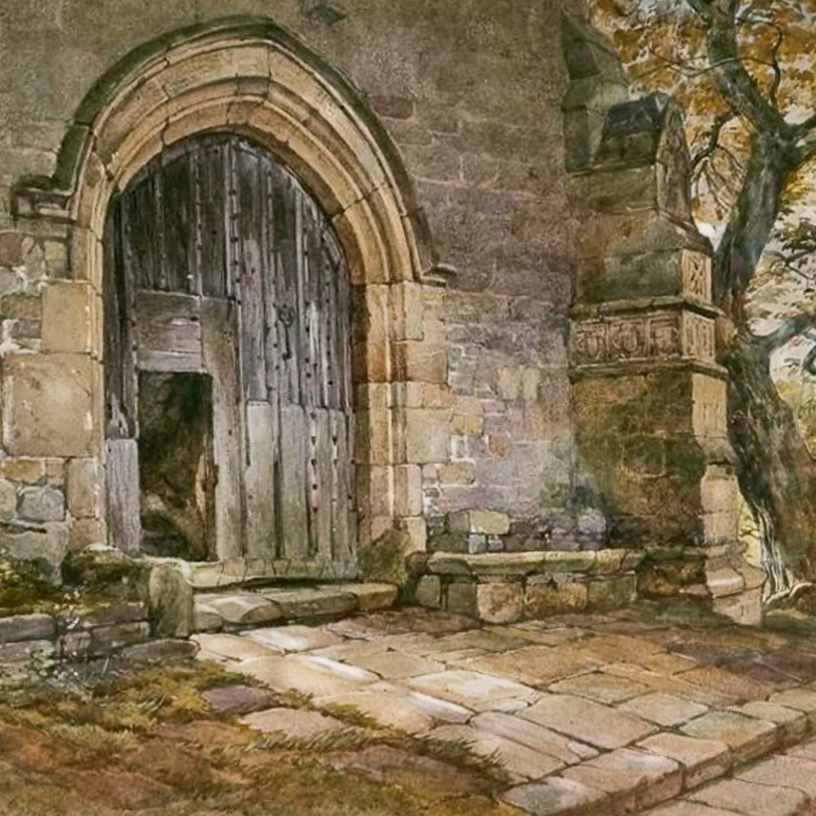 Antique Watercolour British Joseph J Jenkins (1811 1885) Haddon Hall  60 X 46cm photo furniture