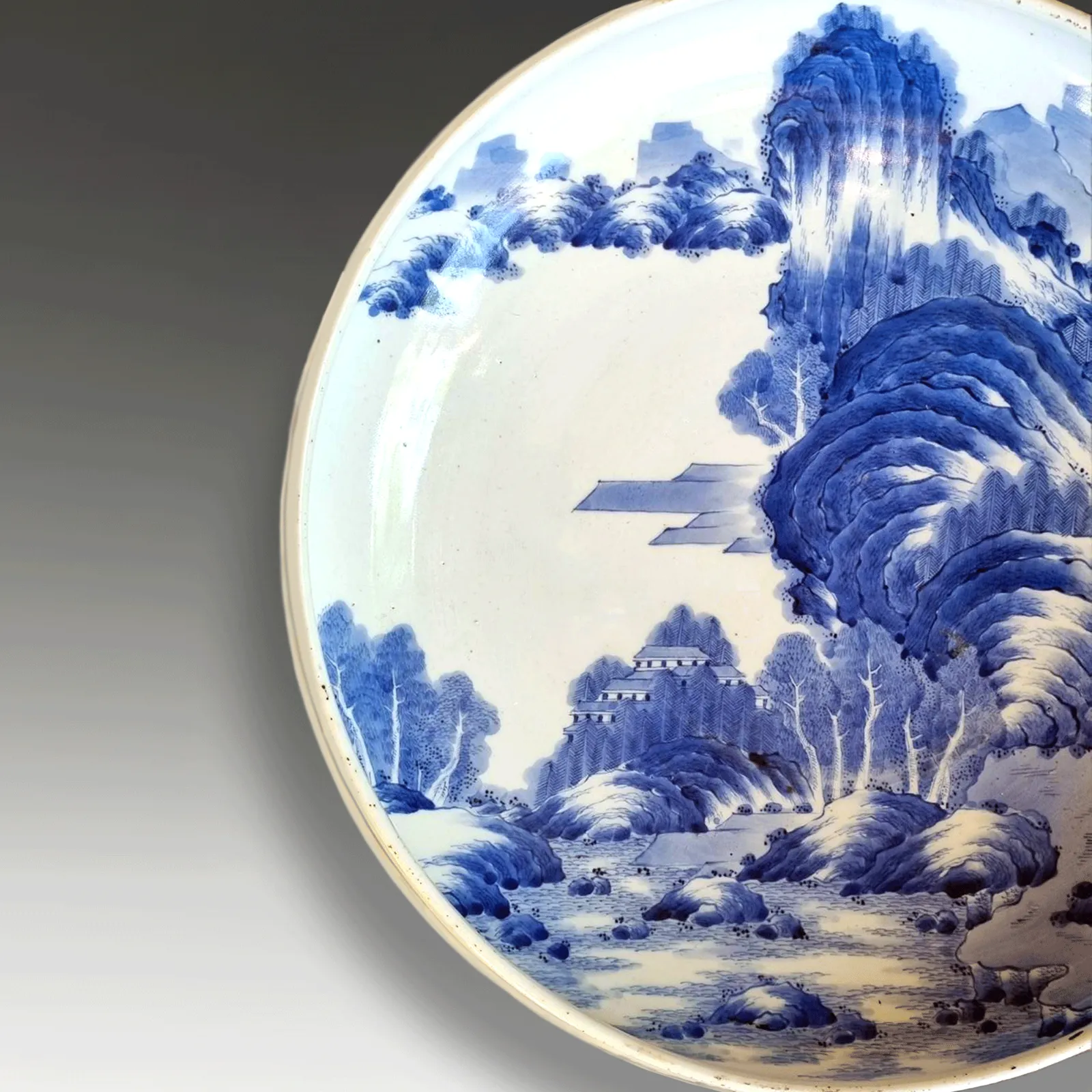 Japanese Edo Period  Charger/ Bowl  "Master Of The Rocks" Magnificen T  40cm D photo Home Decor