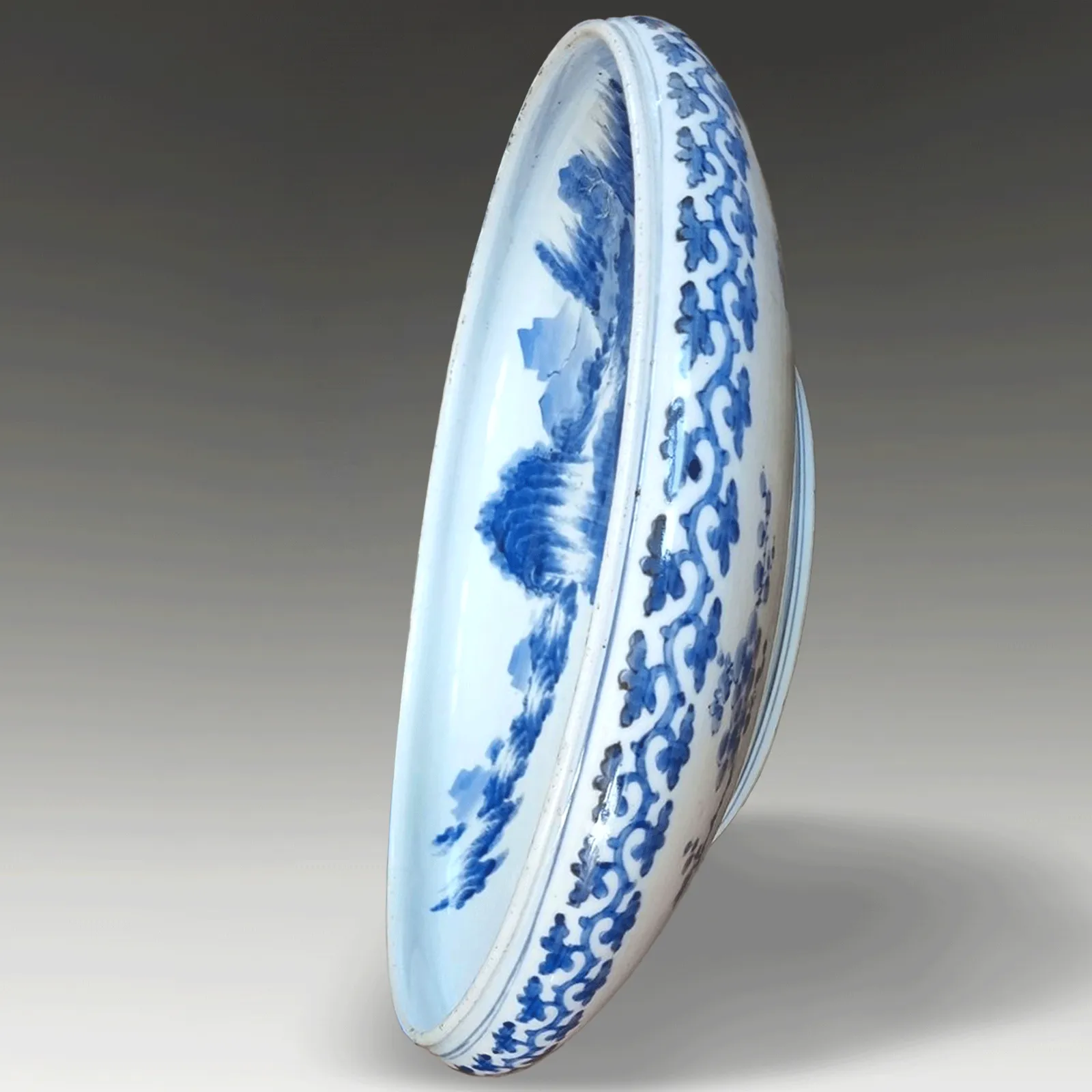 Japanese Edo Period  Charger/ Bowl  "Master Of The Rocks" Magnificen T  40cm D photo vinterior
