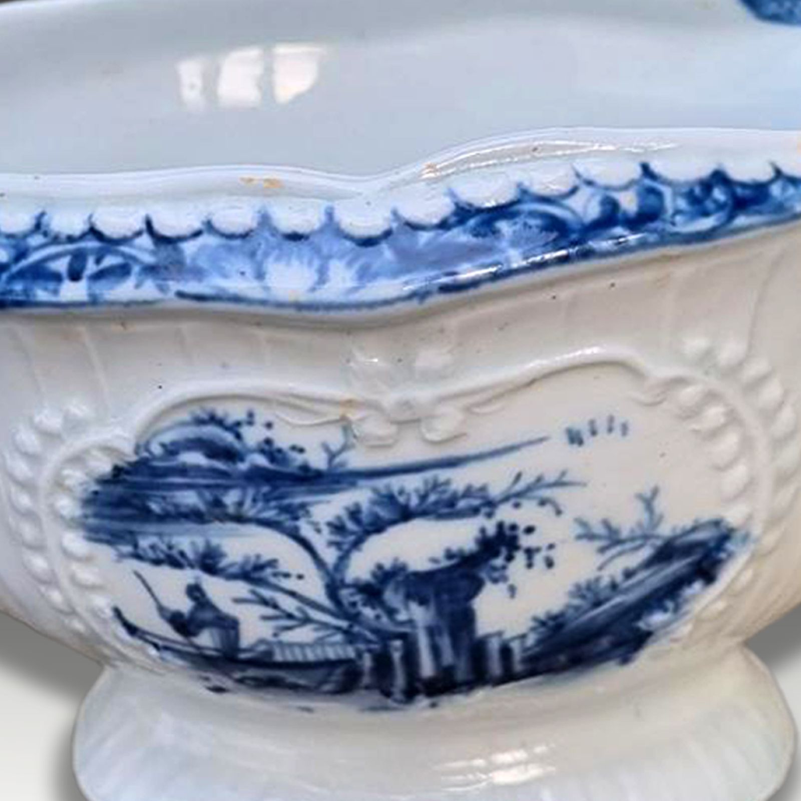 First Period DR Wall Early Worcester Sauce Boat C1760  Early & Rare 18cm W photo 385.0