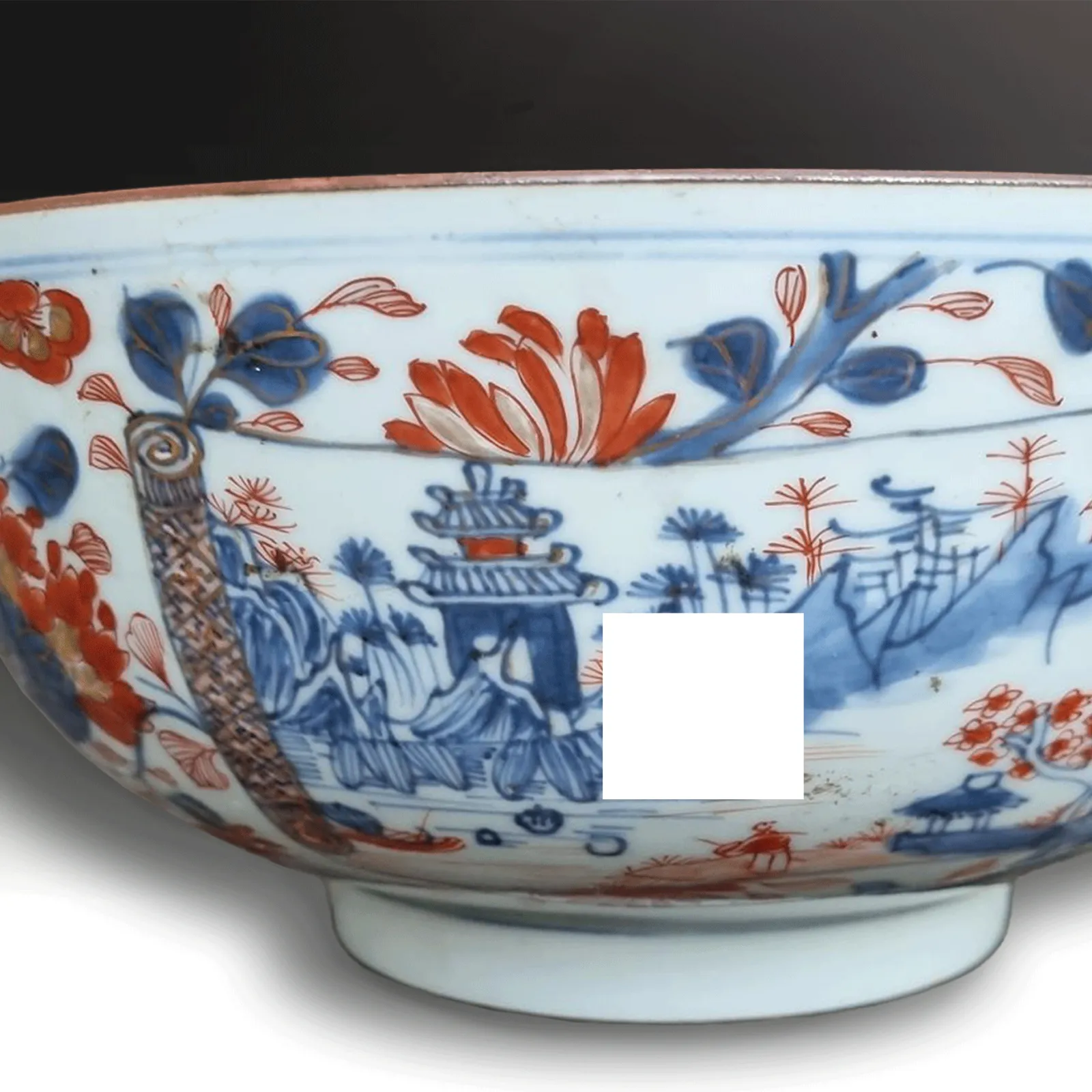 Chinese Kangxi / Yongzheng Period  Imari Style  Large Bowl  Very Unusual & Rare photo Home Decor