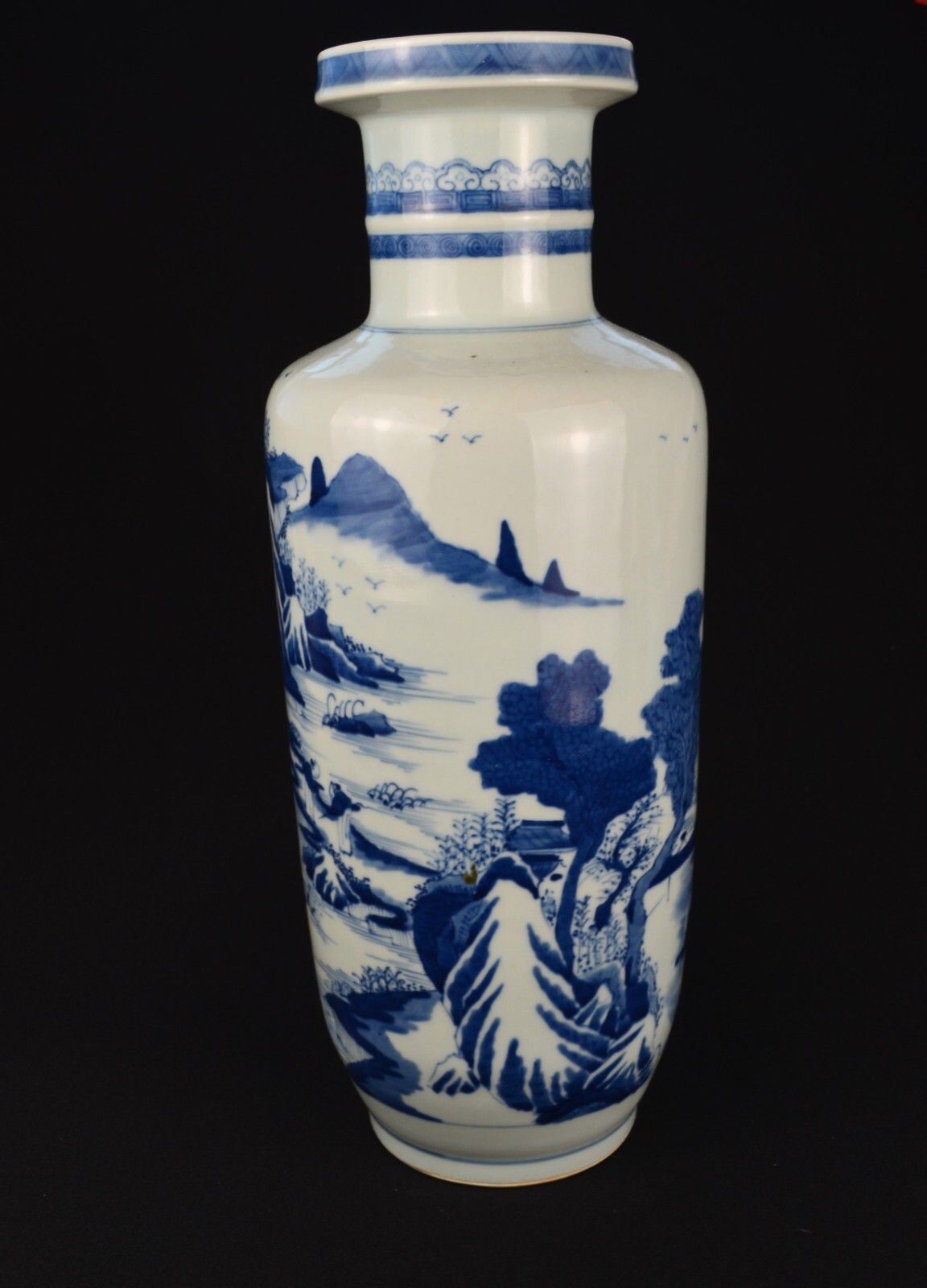 Antique Chinese Rouleau Vase Kangxi Period Form. Qing Dynasty 38cm 18th /19th C photo for sale