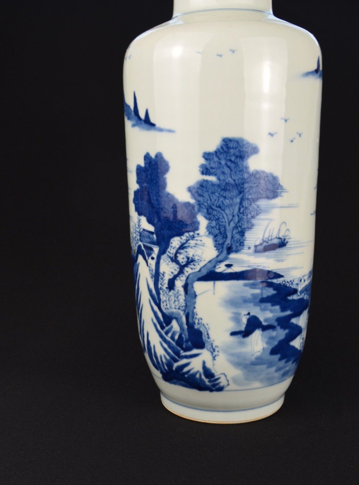Antique Chinese Rouleau Vase Kangxi Period Form. Qing Dynasty 38cm 18th /19th C photo 795.0