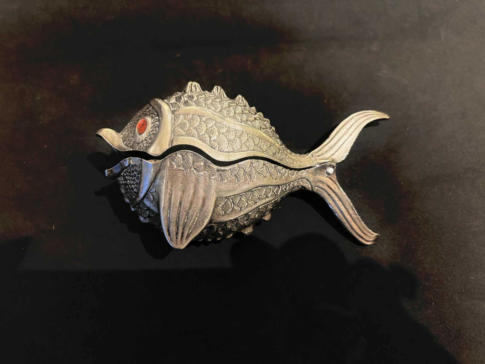Fish Box Originally An Ashtray  Decorative Box Modernist Fish Collectible Barware Mcm 1950s Gift For Him Bar Cart Decor photo for sale