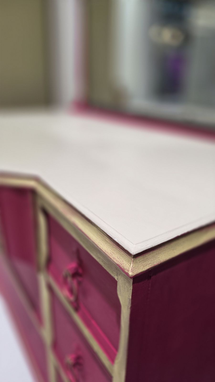 Dresser With Mirror In Capri Pink photo 349.0