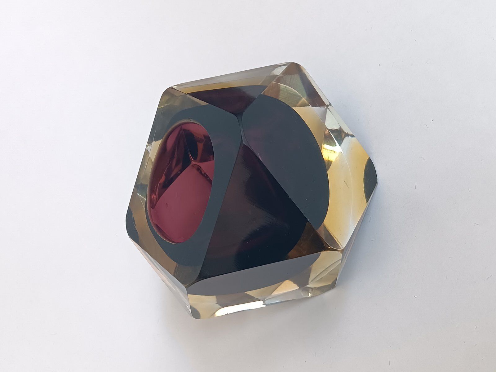 Faceted Sommerso Murano Glass Bowl photo Home Decor