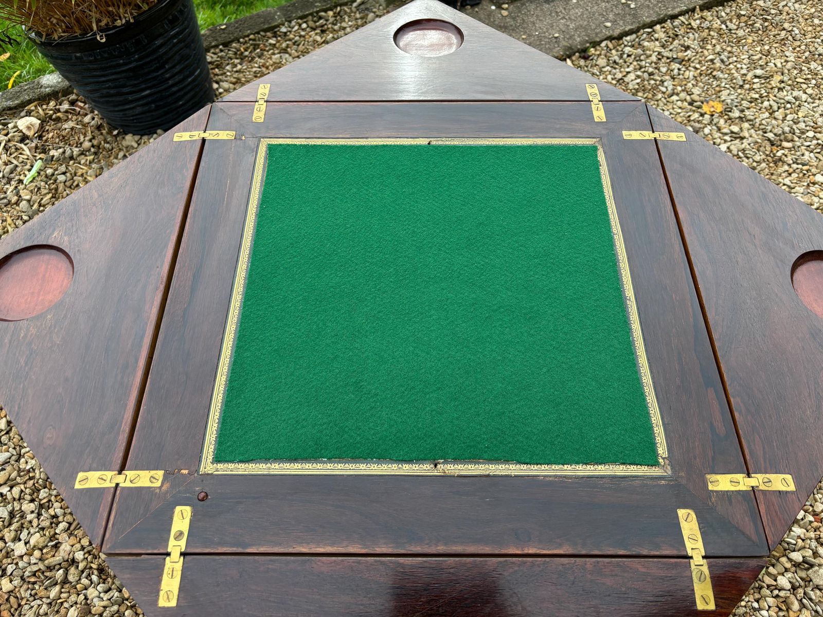 Antique Edwardian Rosewood Marquetry Inlaid Envelope Games Card Table 1900s photo Furniture