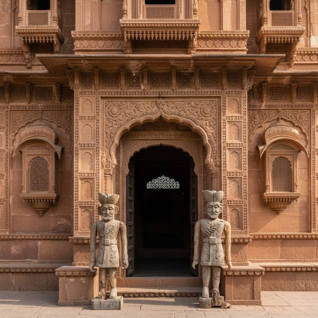 Antique Rajasthani Teakwood Soldier Statues (1910) | Hand Carved Guardian Figures From Rajasthan, India | Original Folk Art Décor photo 4500.0