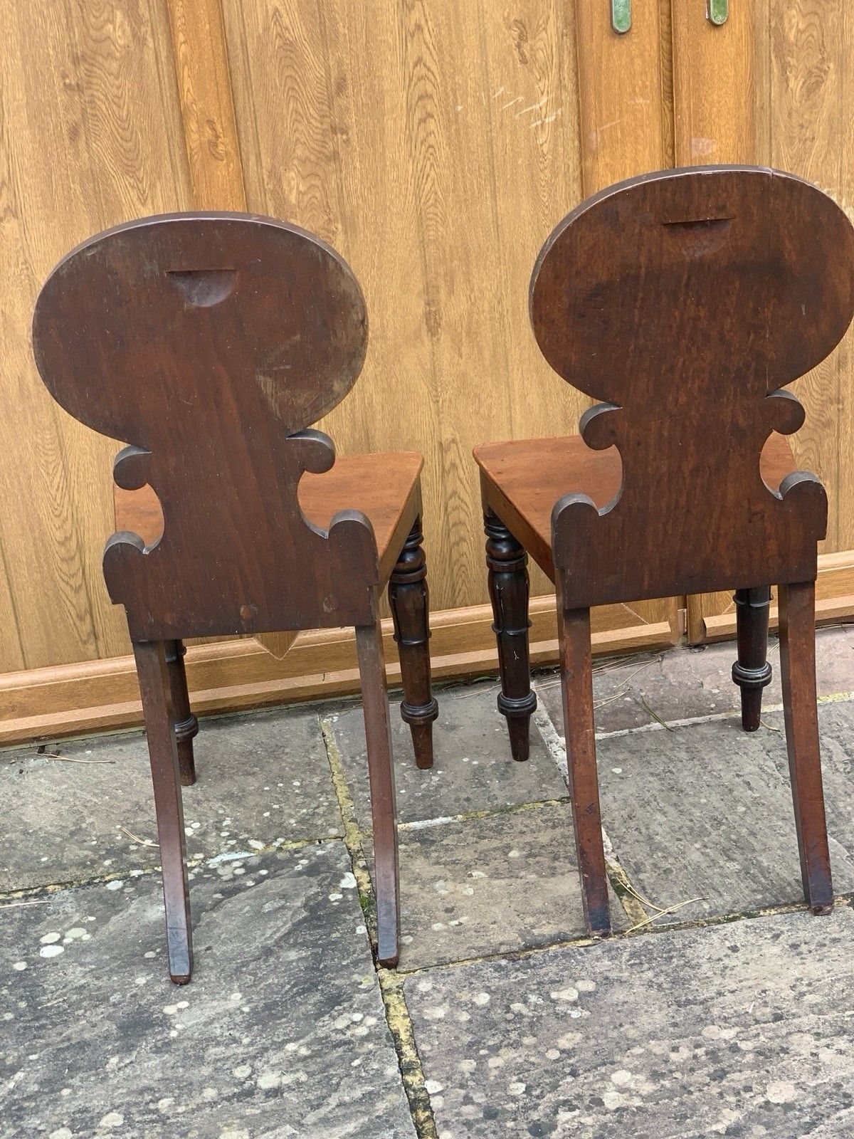 A Handsome Pair Of Early 19th Century Mahogany Hall Chairs. photo Furniture