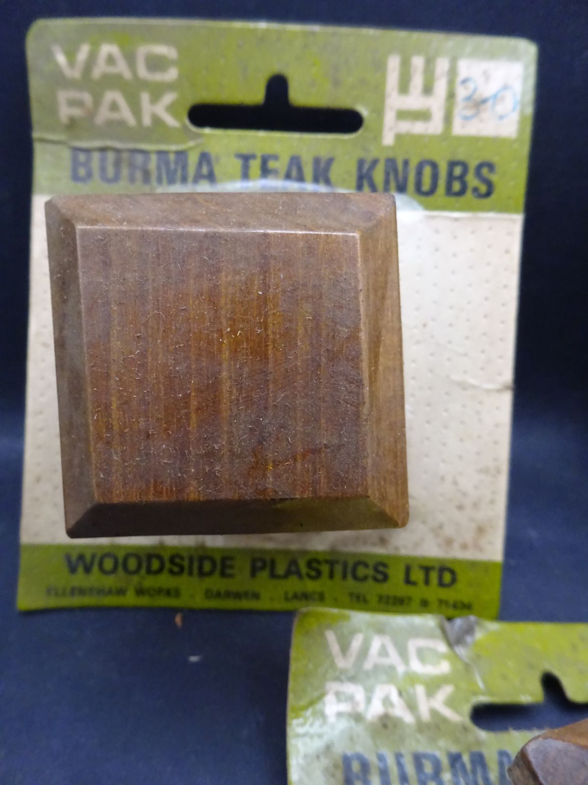 Set Of 8 Burma Teak Drawer Knobs In Original Packaging 1960s 70s photo 100.0
