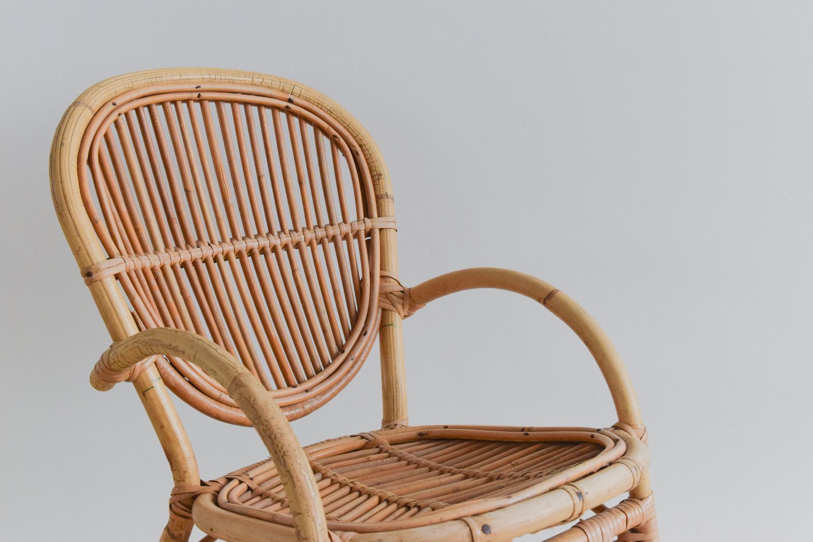 Vintage Small Bamboo Armchair For Teddy Or Doll photo 55.0