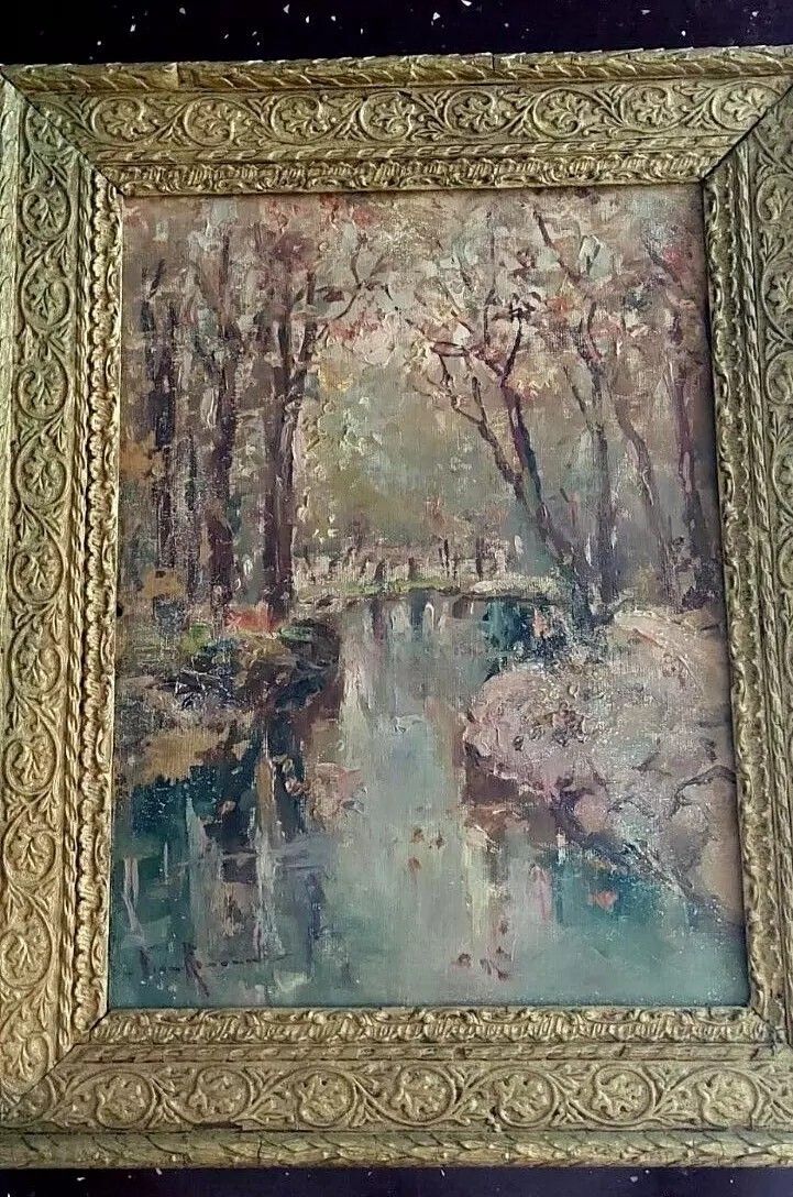Oil Painting On Canvas Board, First Half Of The 20th Century, Franco Ricciardi photo furniture