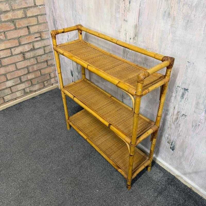 Retro 3 Tier Bamboo Shelving Unit Bookcase Bathroom Storage photo for sale