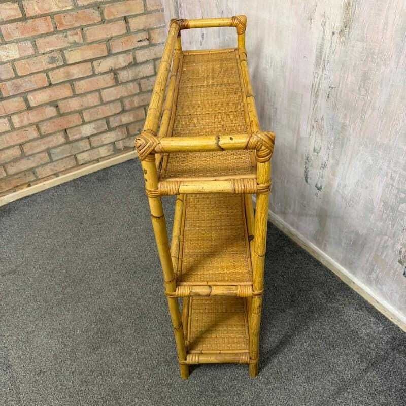 Retro 3 Tier Bamboo Shelving Unit Bookcase Bathroom Storage photo 94.0