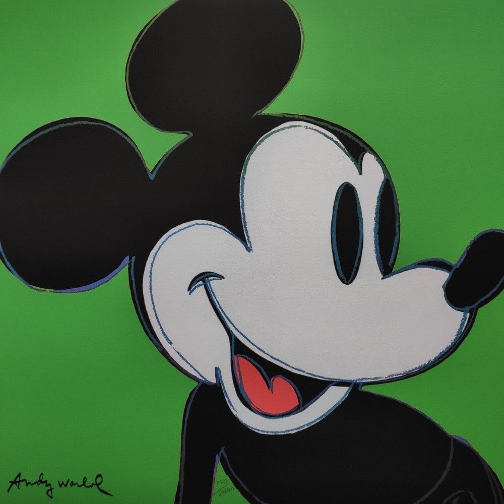 1980s Andy Warhol Signed Limited Edition Lithograph Mickey Mouse