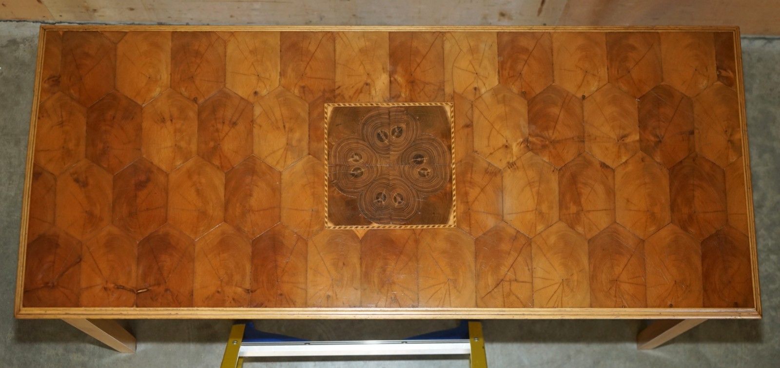 Exquisite Super Decorative Circa 1920's Oyster Laburnum Wood Console Table photo Furniture