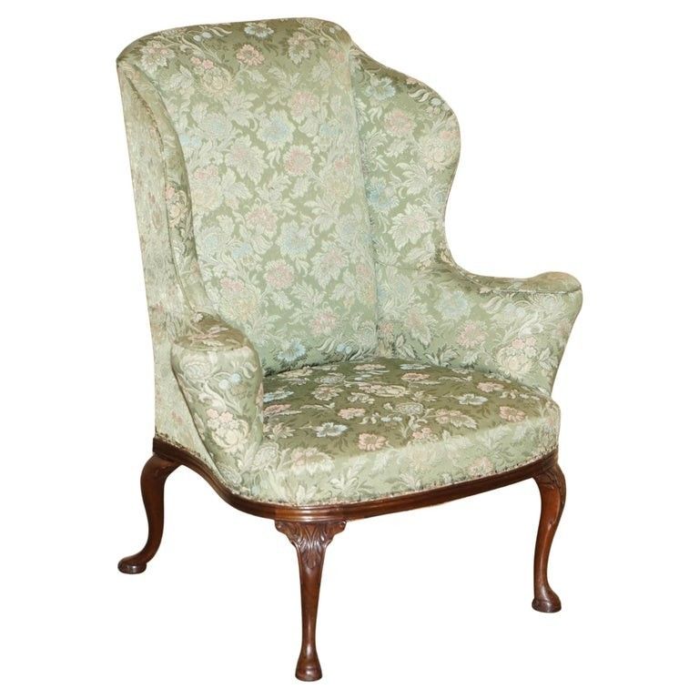 Sublime Antique Howard & Son's William Morris Mahogany Framed Wingback Armchair