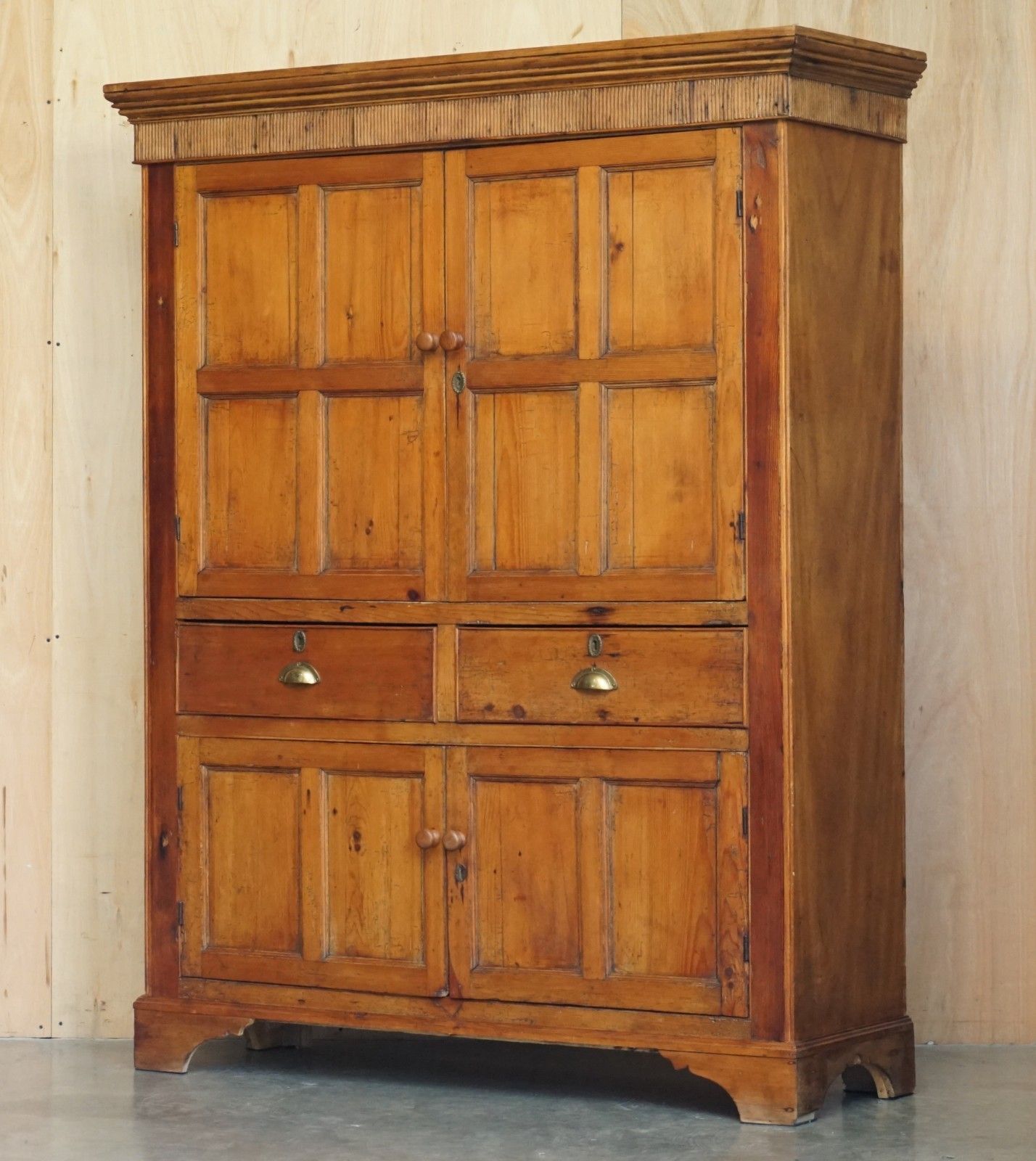 Perfectly Formed Antique Georgian Circa 1780 Panelled Pine Housekeepers Cupboard photo furniture