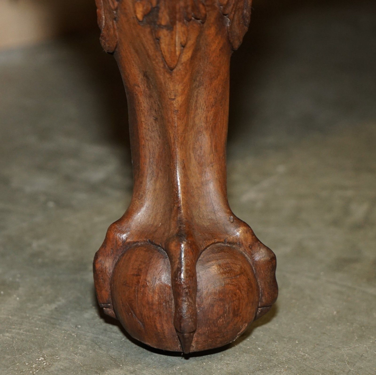 Furniture Fine Antique George III Circa 1780 Hand Carved Settee Sofa With Claw & Ball Legs photo
