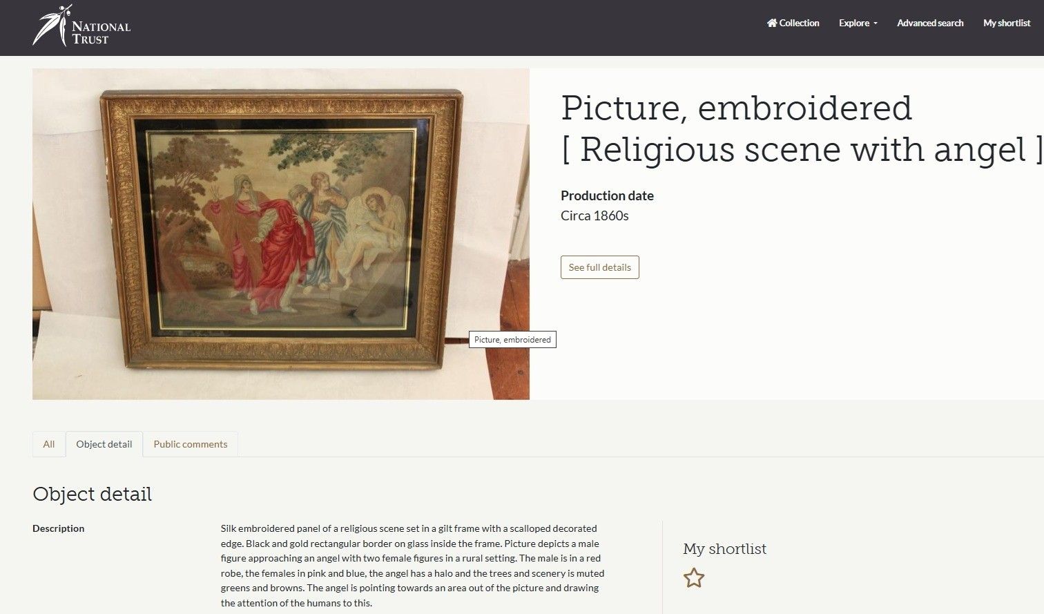 Fine 1860 Silk Embroidery Of Annibale Carracci 1598 The Three Marys At The Tomb photo for sale