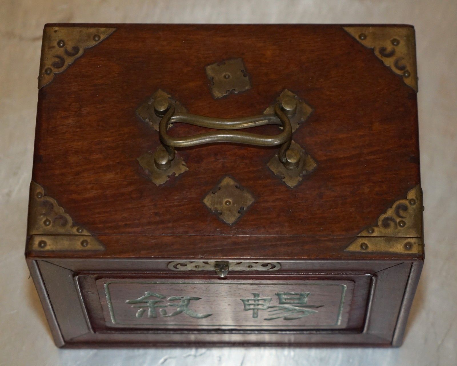 Antique Collectable Mahjong Circa 1920's Chinese Export Period Hand Carved Case photo Home Decor
