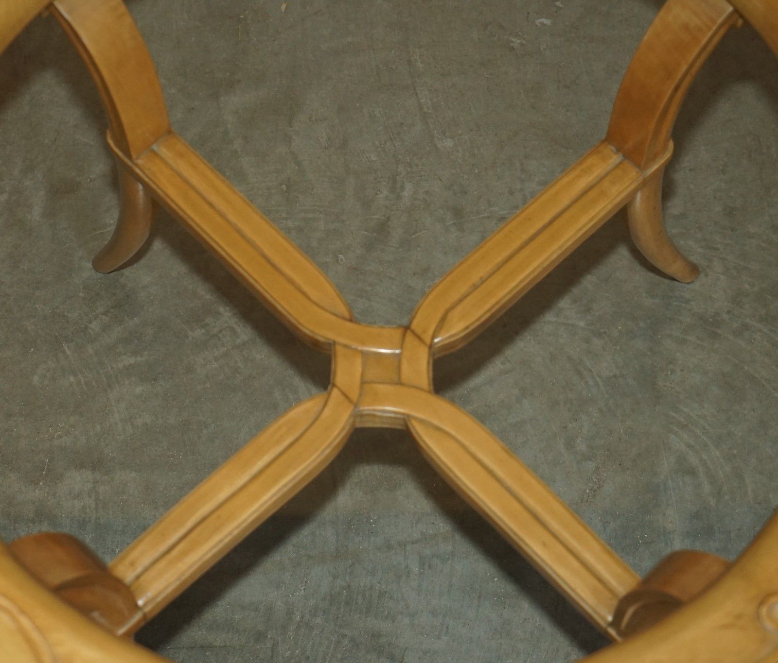 Pair Of French Circa 1950's Cherrywood & Glass Rene Prou Attriubted Side Tables photo buy