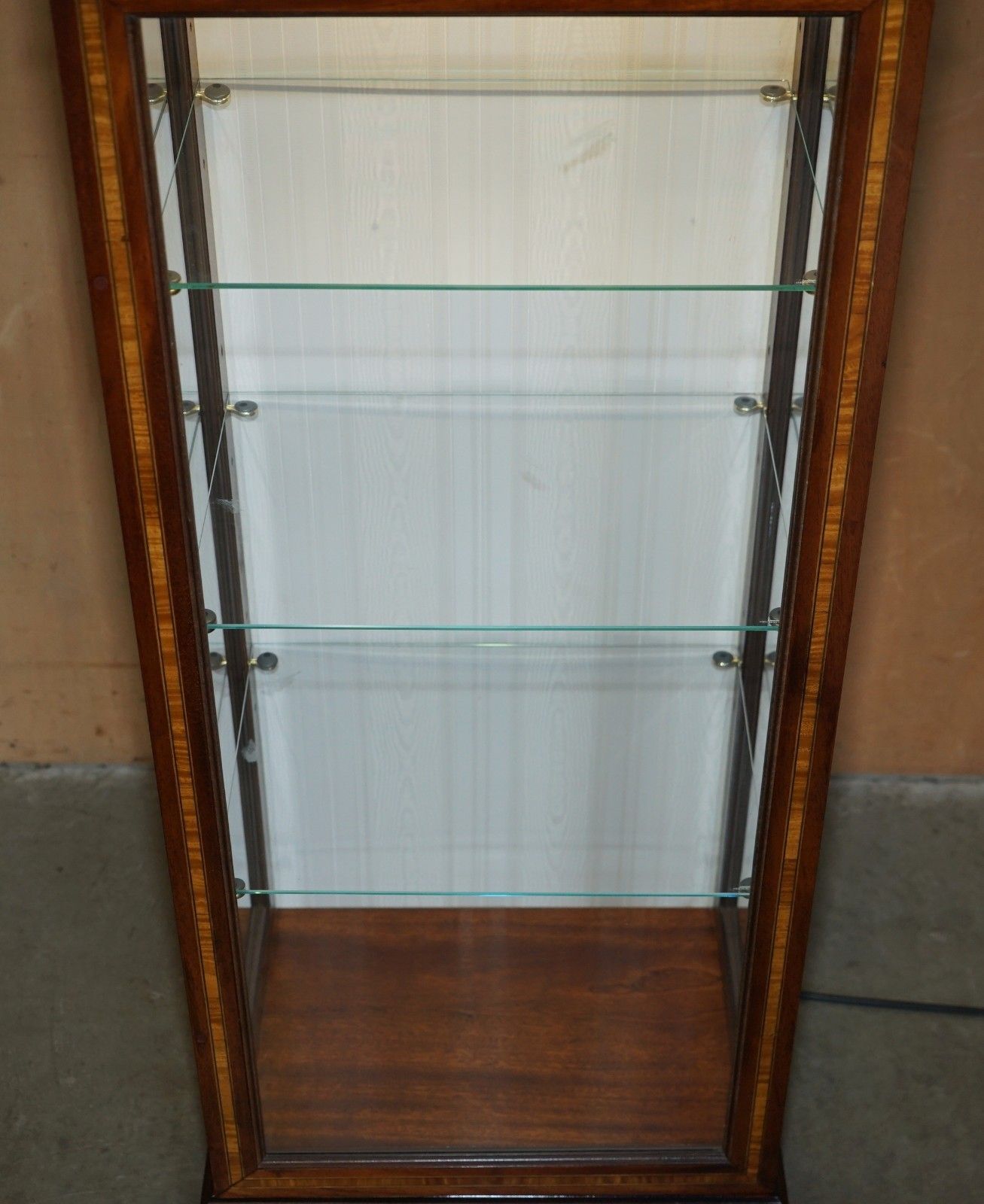 photo for sale Suite Of Five Sheraton Revivial Led Light Display Cabinets With Glass Shelves