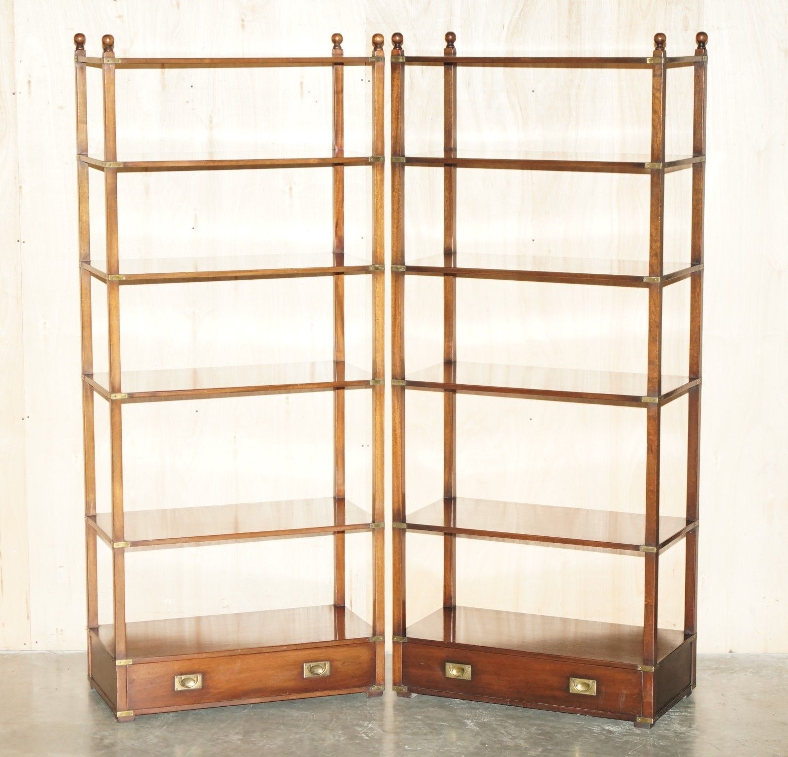 11 Harrods Kennedy (10 Meters) Military Open Library Mahogany Display Bookcases photo for sale