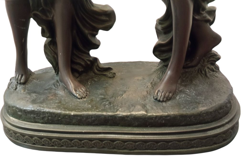 Art Nouveau Bronze Composite Figural Table Lamp photo Lighting