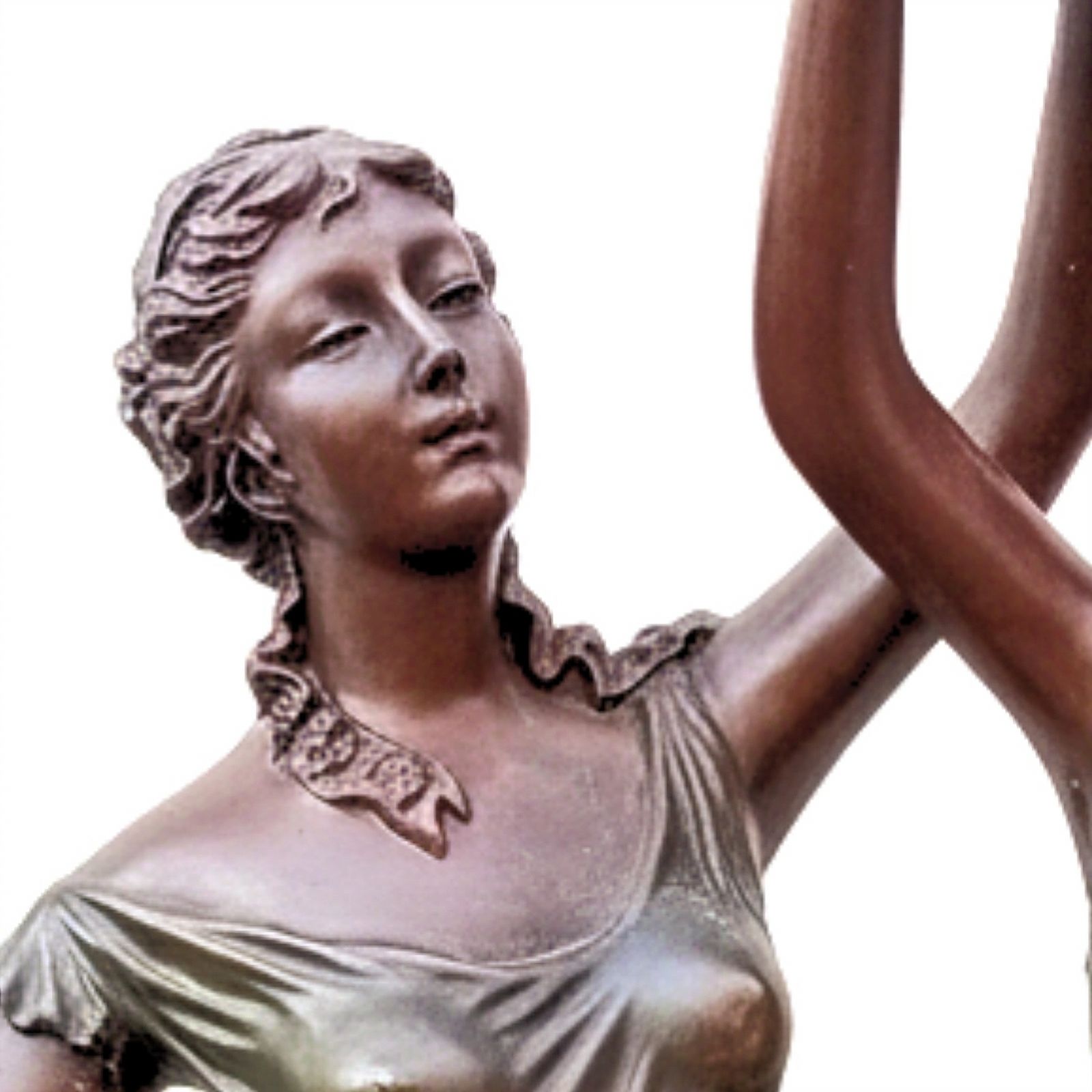 photo furniture Art Nouveau Bronze Composite Figural Table Lamp