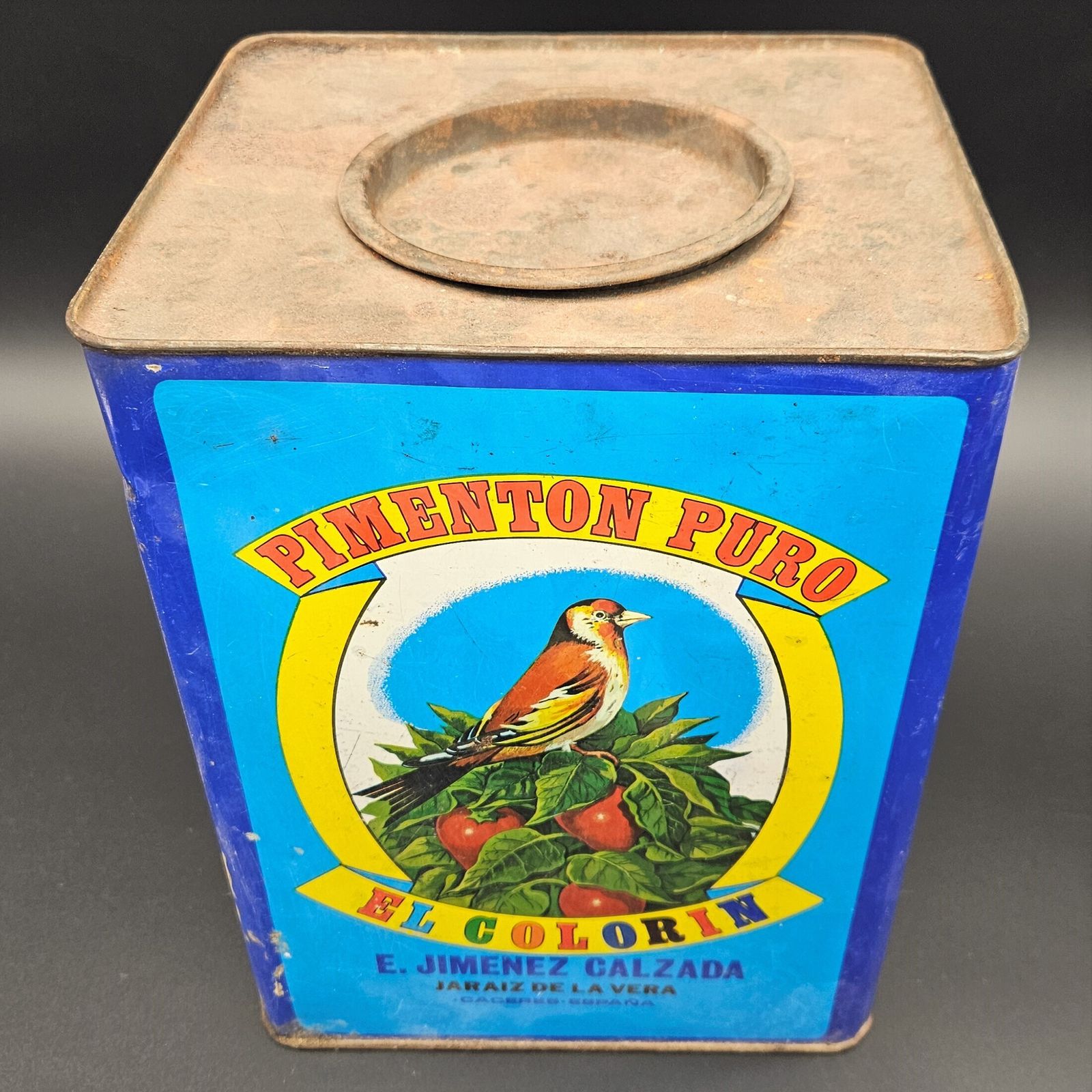 Rare Advertising Tin Can By Pimentón Puro De Jaraiz De La Vera. 1920   1930 photo Home Decor