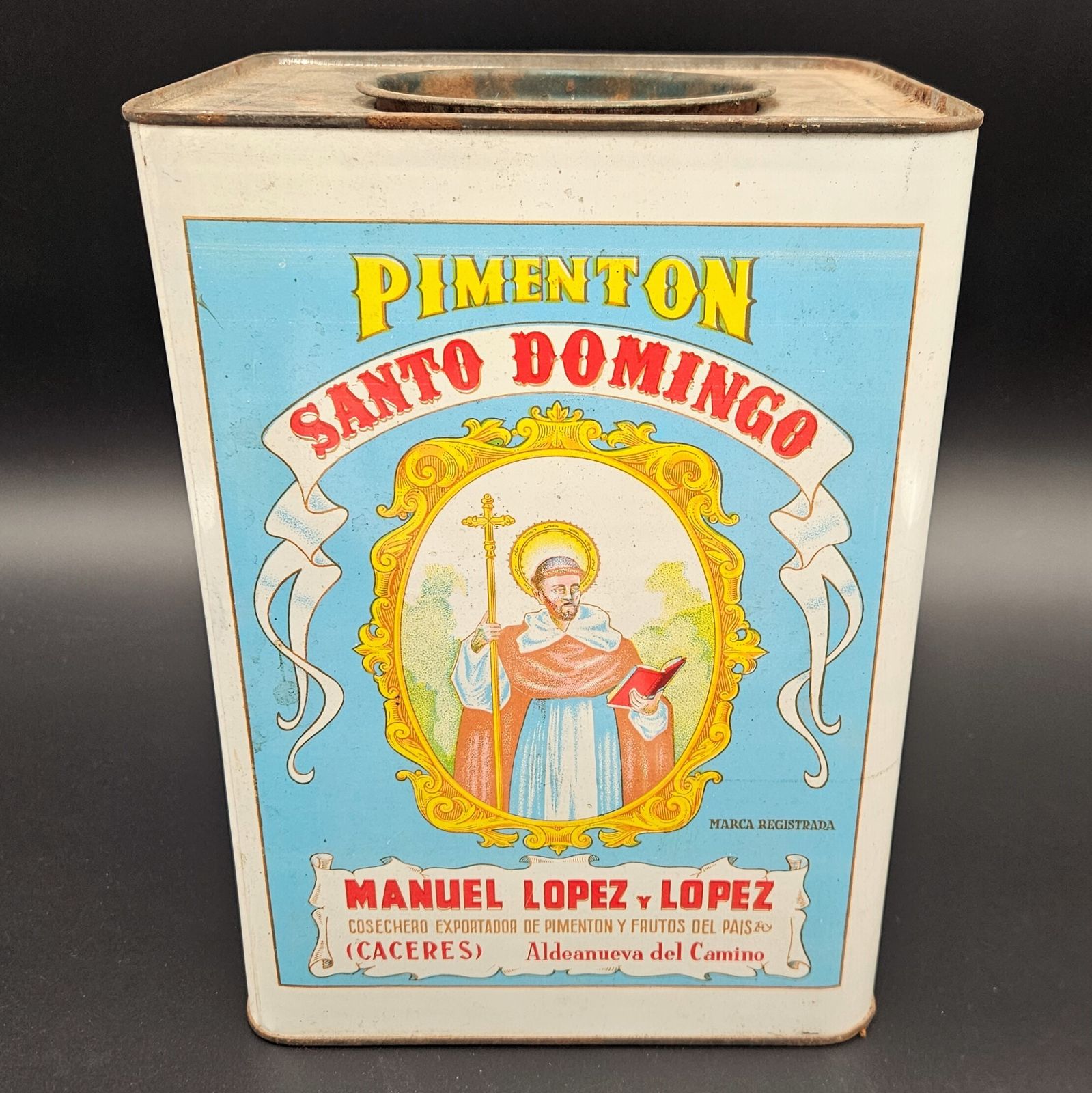 Rare Advertising Tin Can By Pimentón Santo Domingo Caceres. 1920   1930