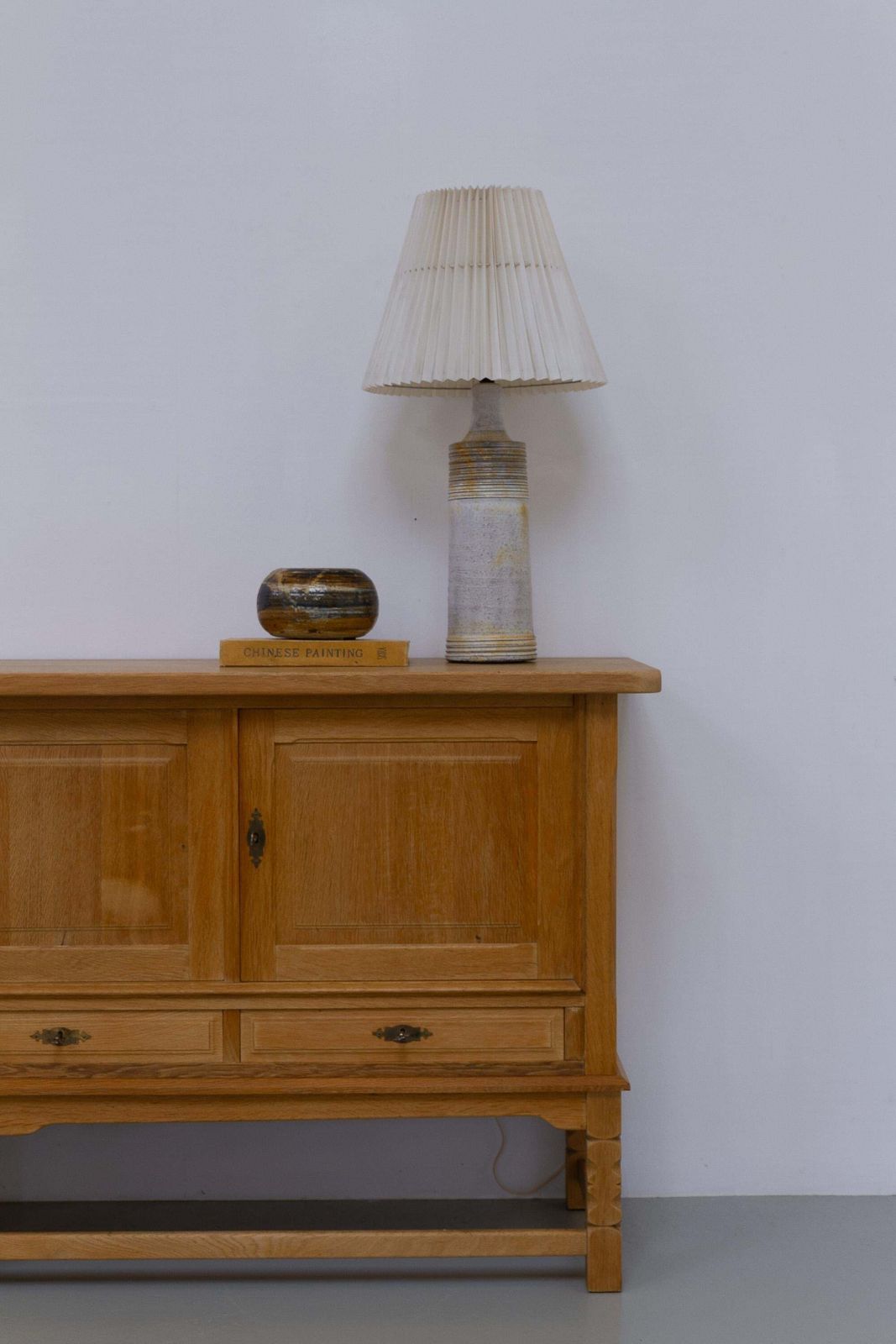 Tall Danish Mid Century Stoneware Table Lamp By Frimann, 1970s. photo for sale