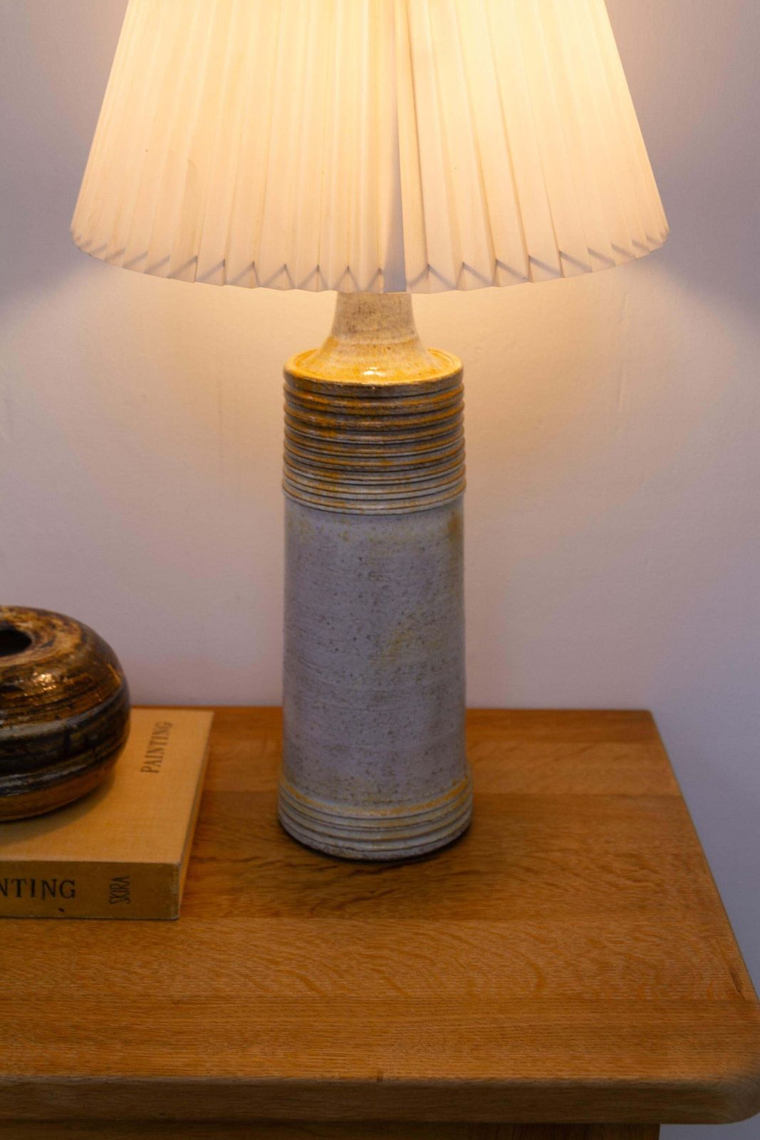 Tall Danish Mid Century Stoneware Table Lamp By Frimann, 1970s. photo vinterior
