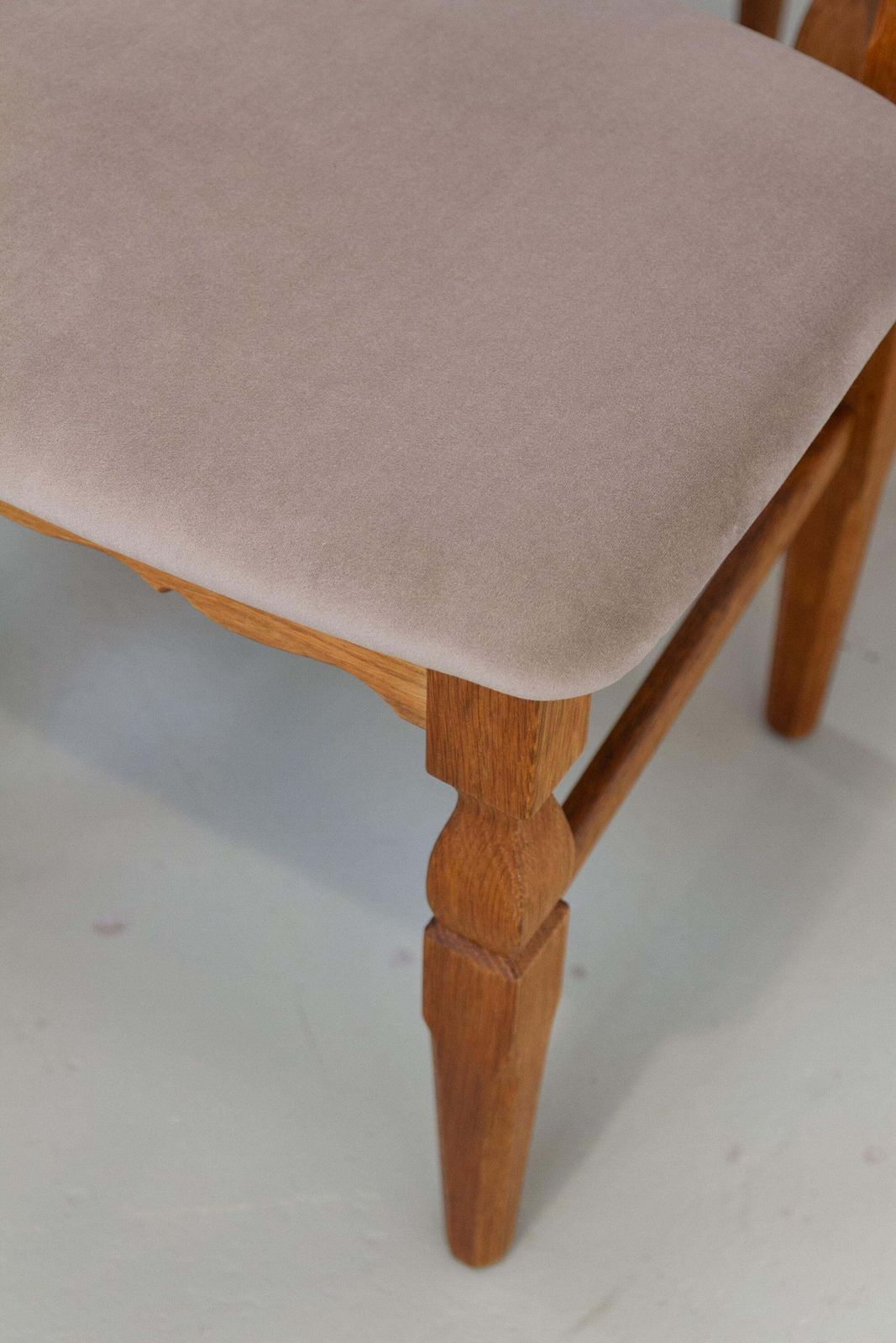photo furniture Danish Brutalist Oak Dining Chairs By Henning Kjærnulf, 1960s. Set Of 6.