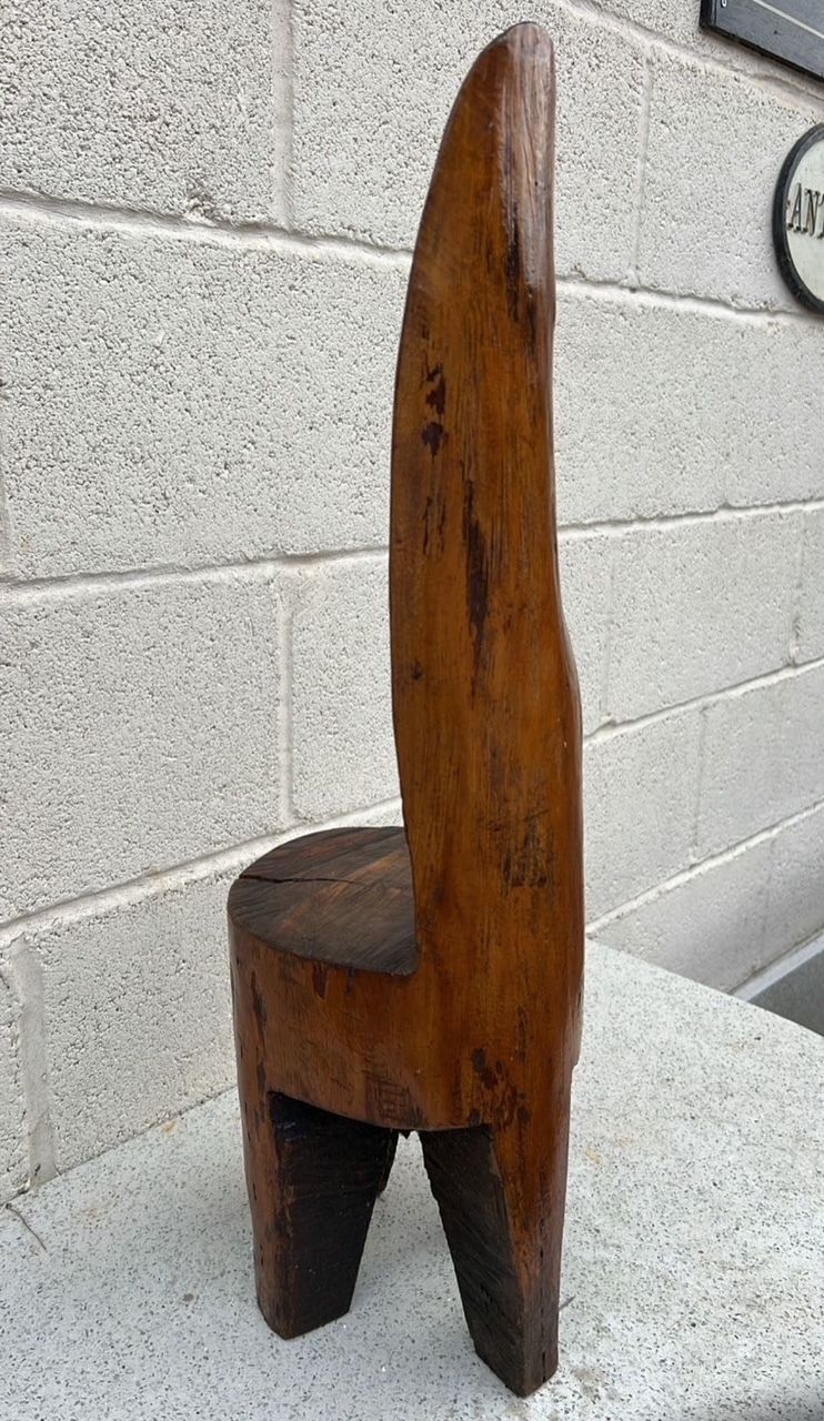 Mid 20th Century Hand Carved Burmese Hardwood Chair In Solid Padauk photo furniture