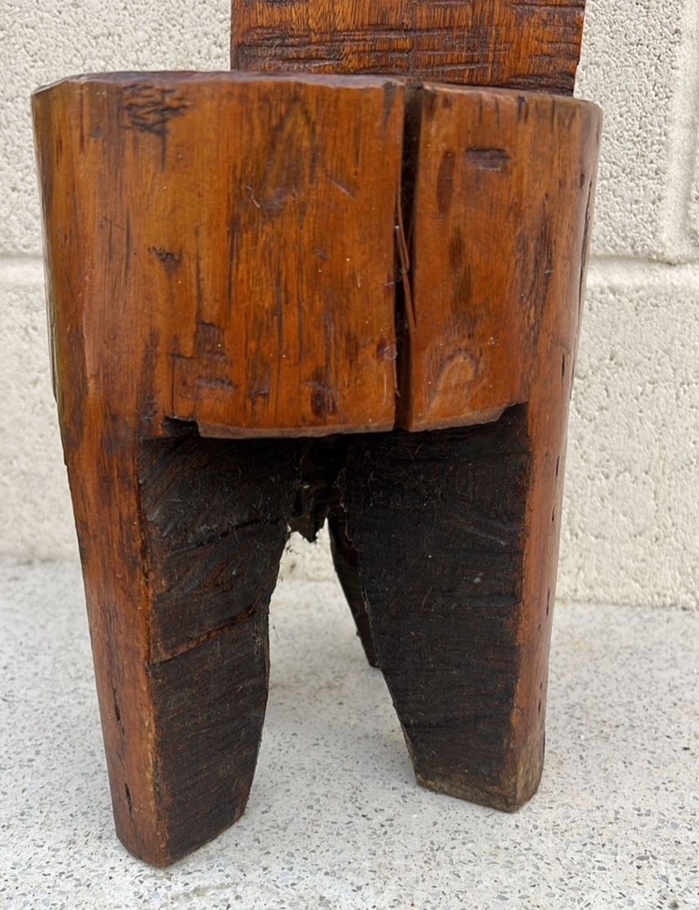 Mid 20th Century Hand Carved Burmese Hardwood Chair In Solid Padauk photo 445.0