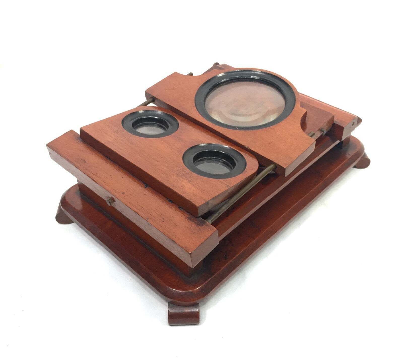 Antique Victorian Wooden Mahogany Graphoscope / Picture Viewer / Stereoscope photo for sale