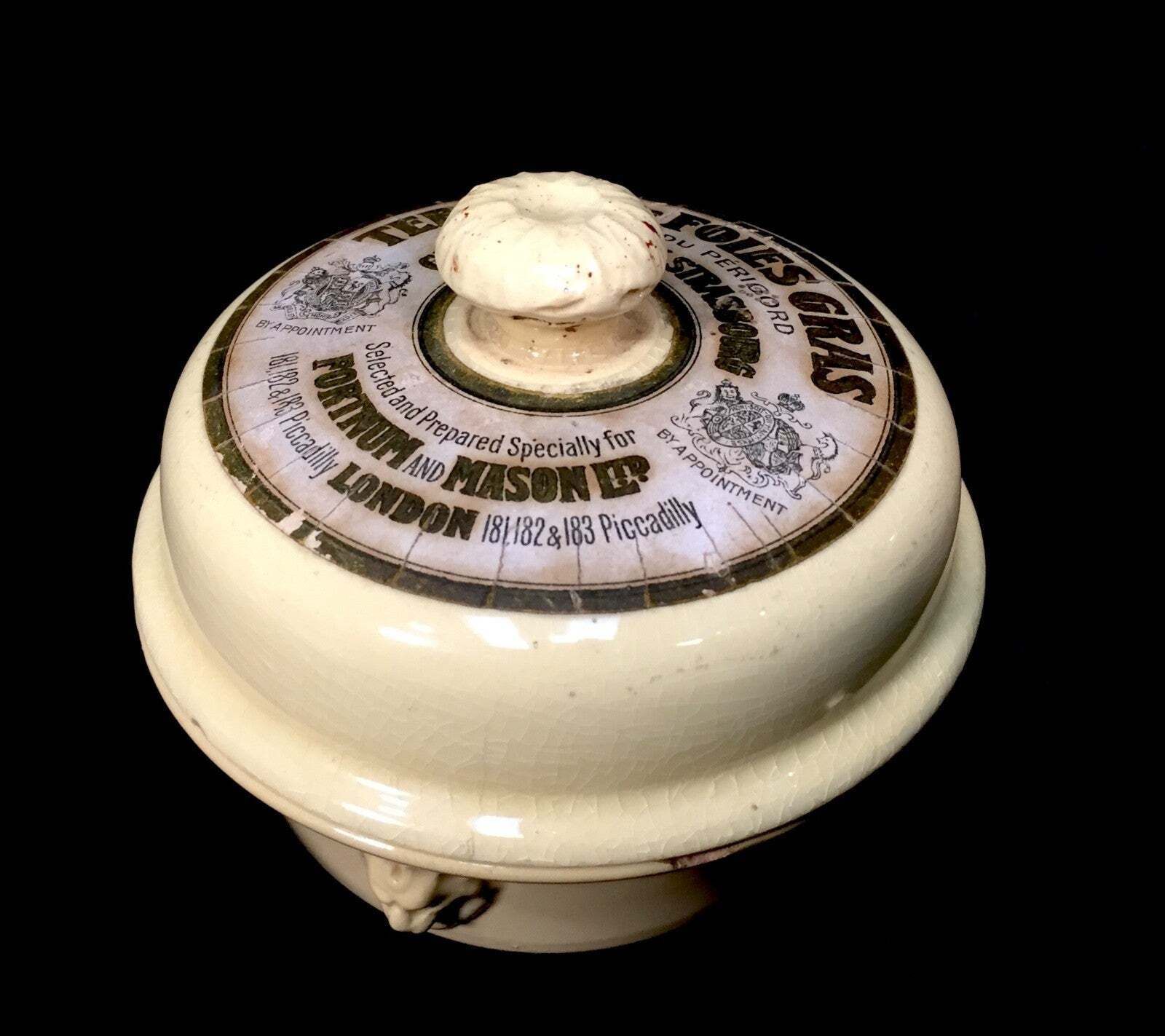 Antique Advertising Fortnum & Mason Pair Of French Ceramic Dishes Terrine C.1920 photo Home Decor