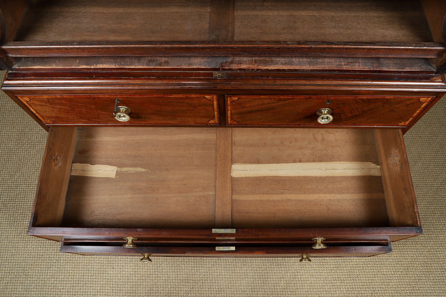 English Georgian Flame Mahogany Linen Press Chest Wardrobe Armoire (Circa 1780) photo buy