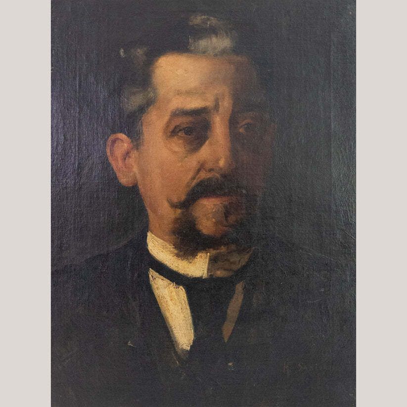 Portrait Of A Gentleman  High Quality Oil Sketch On Canvas