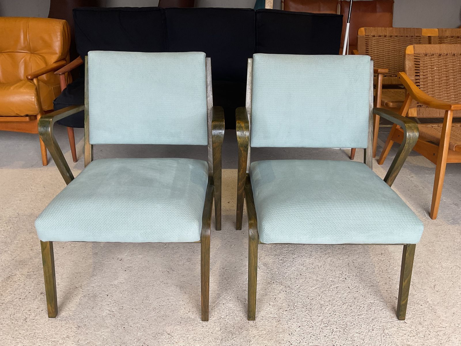 photo furniture Bauhaus Easy Chairs By Selman Selmanagic For Veb Deutsche Werkstätten Hellerau, German Ussr, 1950s, Set Of 2