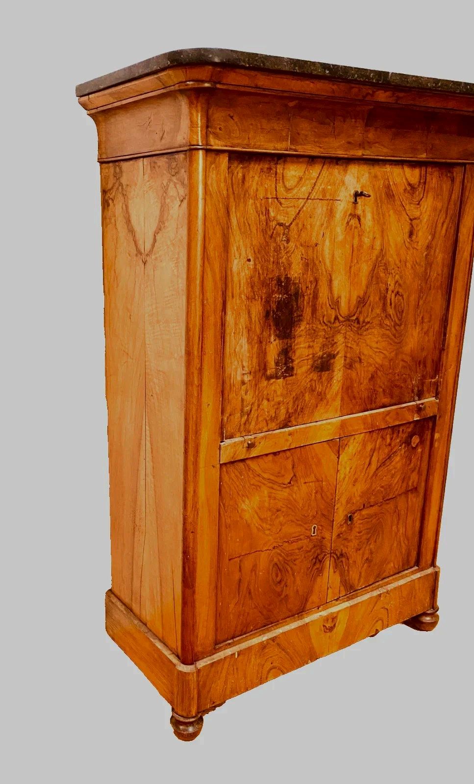 Louis Philippe Walnut Bramble Secretary 19th Century photo Furniture